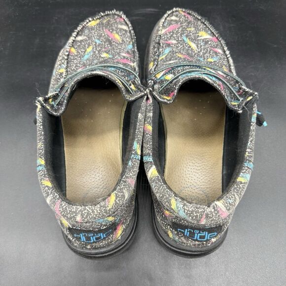 Hey Dude Mens Wally TRI 112504702 Black Printed Slip-On Loafer Shoes Size 12 - Picture 6 of 8